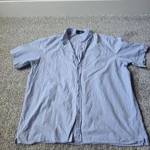 FASTROCKEE ●MENS SZ XL ● POWDER BLUE● 100% COTTON ● RESORT WEAR ●BUTTON DOWN